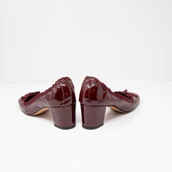 Isabel Marant Women's Patent Leather Round Toe Bow Tie Block High Heels Shoes 6 - Picture 3 of 4